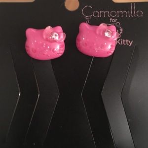 Camomilla for Hello Kitty pink glitter earrings