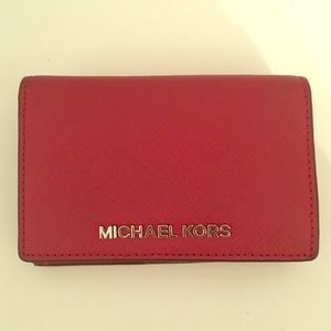 Michael Kors Jet Set Travel Wallet - Red