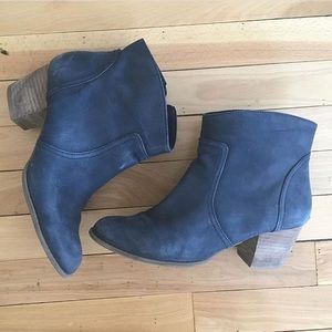 Blue ankle booties
