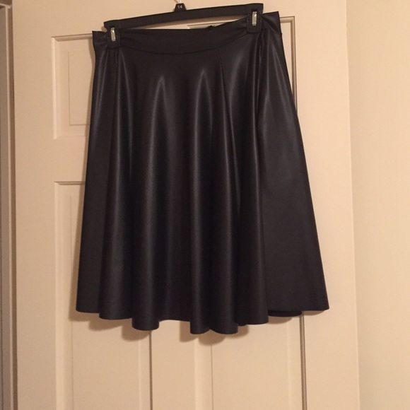 Black faux leather skirt
