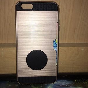 Iphone 6s plus card holder with pop socket