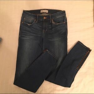 Madewell mid-rise dark wash skinny jeans!