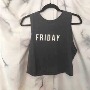 "Friday" Crop Muscle Tank