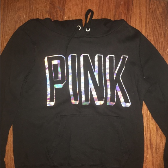 VS PINK Black Holographic Hoodie