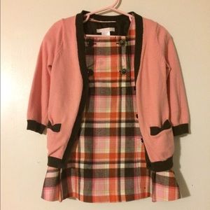 Janie & Jack Pink Plaid Dress set 18-24mo