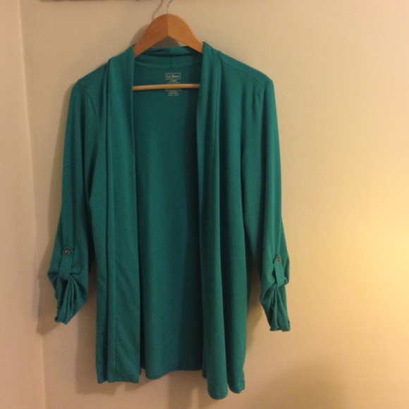 LL bean open cotton cardigan