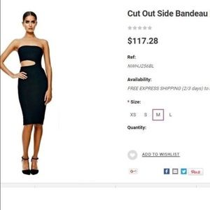 New Black Cut Out Bandage Dress