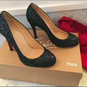 Christian Louboutin 100m Blue glitter Size 5