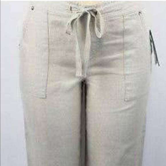 inc beach tranquility natural flax crop pants