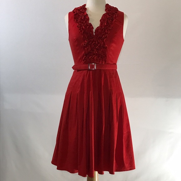 Adrianna Papell Ruffle Front Dress - Picture 1 of 4