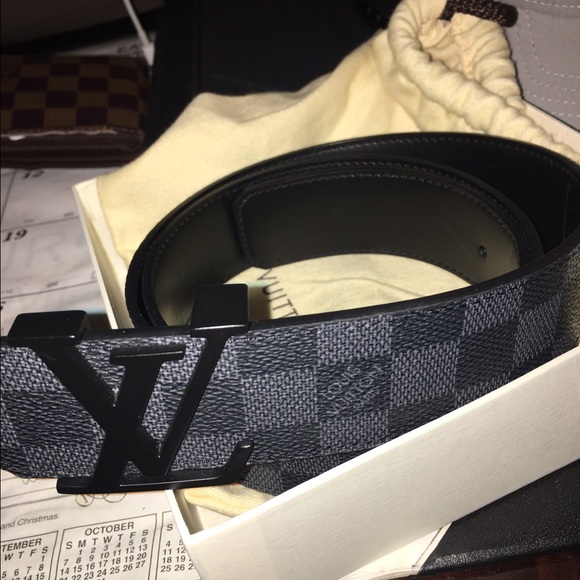 Authentic Louis Vuitton Damier Graphite belt
