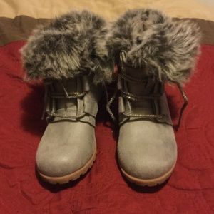 Gray booties