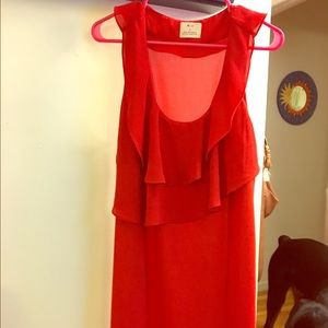 Red ruffle dress