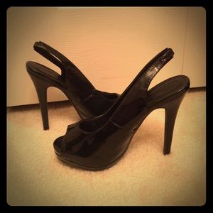 Black Forever 21 peep toe stiletto heels