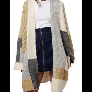 Topshop Patchwork Oversized Cardigan