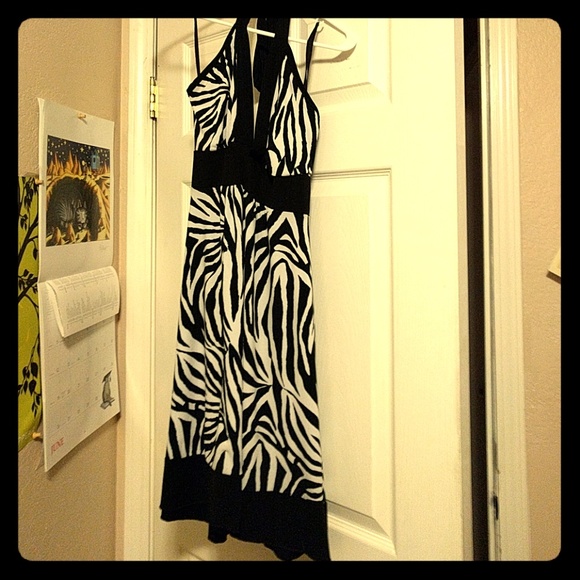 Zebra halter print dress