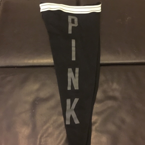 Pink logo VS pink brand black joggers - Picture 1 of 3