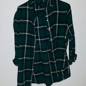 Plaid button down blouse