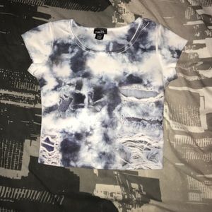 Cute Denim picture crop top