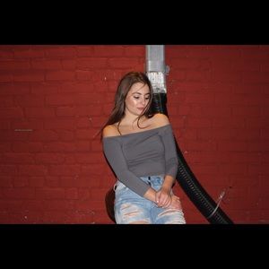 Off the shoulder hollister shirt