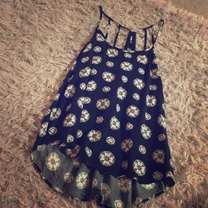 Black print tank top