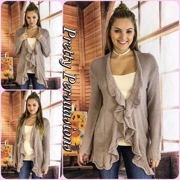 CLEARANCE‼️NWT Dusty Rose Ruffle Hem Cozy Cardigan - Picture 2 of 4