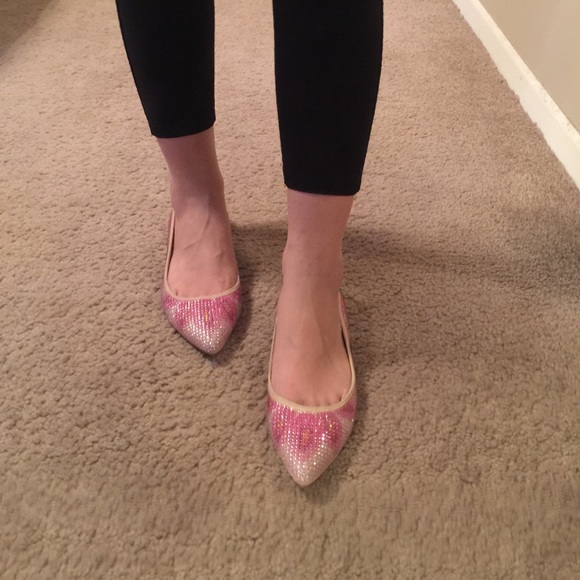 ⚠️clearance⚠️pink bling crystals flats sandals