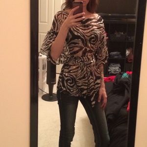 Rampage sheer batwing top