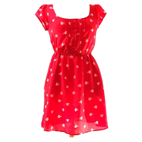 Red Cap Sleeve Bicycle Dress