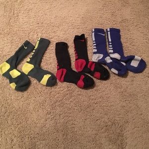 Three pairs of Nike elite socks