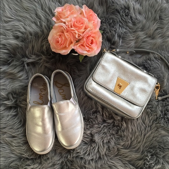 Sam Edelman silver slip on shoes
