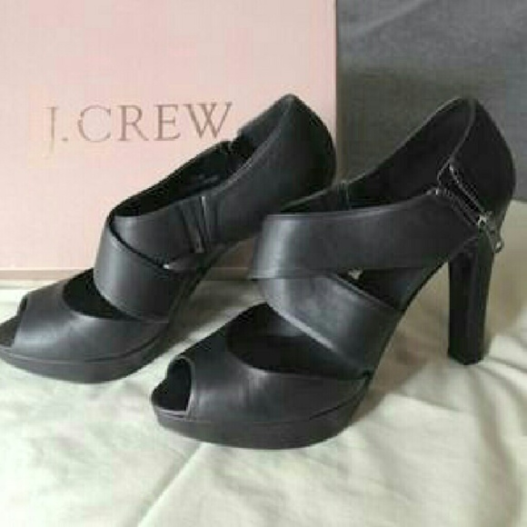 J.Crew black strappy heels