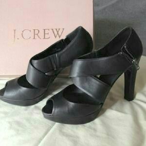 J.Crew black strappy heels