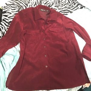Burgundy Velvet Longline shirt