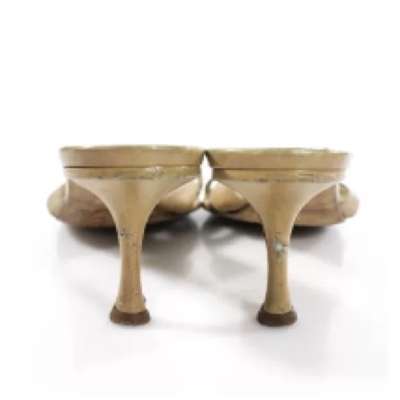 JIMMY CHOO TAN LEATHER CRISS-CROSS MULES 8.5 - Picture 4 of 4