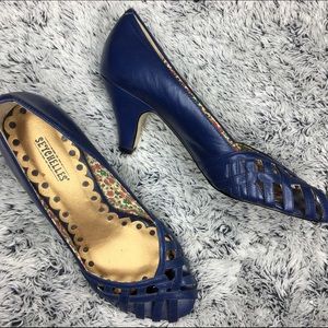 Blue vintage inspired heels