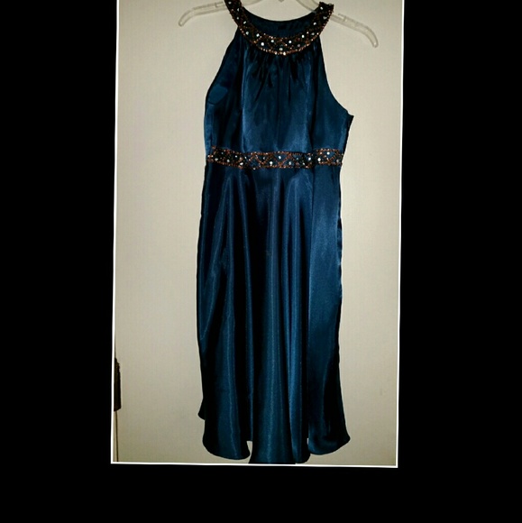 Formal Beaded Satin Dress