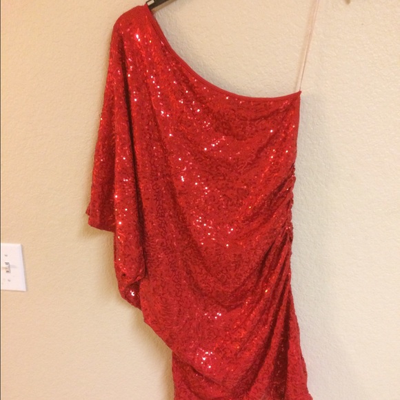 Umgee Red Sequin Cocktail Dress