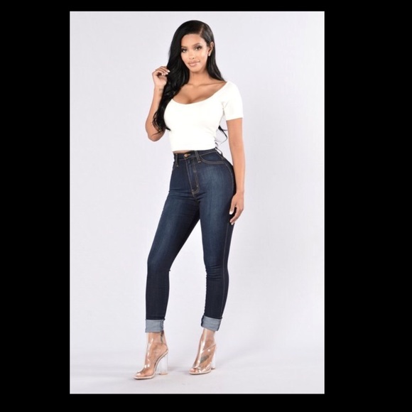 Classic High Waist Skinny Jeans - Dark