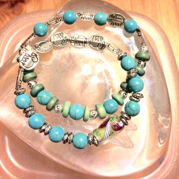 Lotus Designs Jewelry - RESERVED for Kris. Turquoise Elephant Bracelet