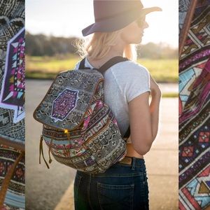 Multicolor pattern backpack