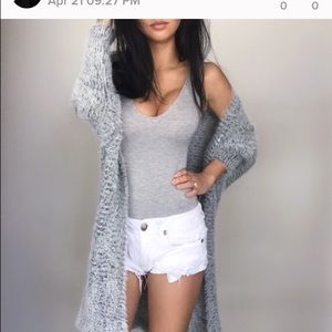 Fluffy Grey Cardigan