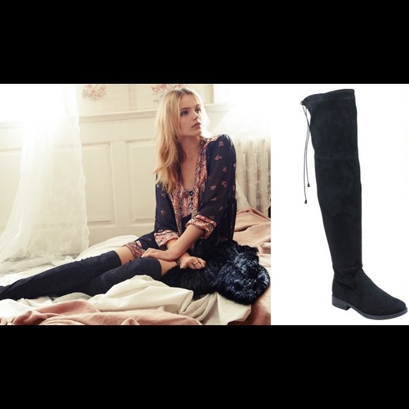 💔LAST PAIR💔 Low Heel Over-the-Knee Boots Black - Picture 3 of 4