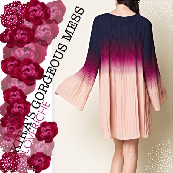 ๐HP๐BNWT LOVERICHE LONG SLEEVE TIE DYE DRESS - Picture 3 of 3