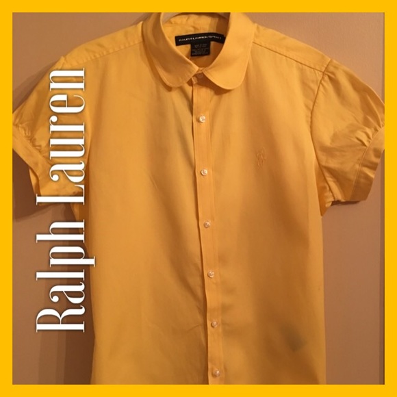 Lauren Ralph Lauren Tops - Ralph Lauren Yellow Peter Pan Collar Shirt
