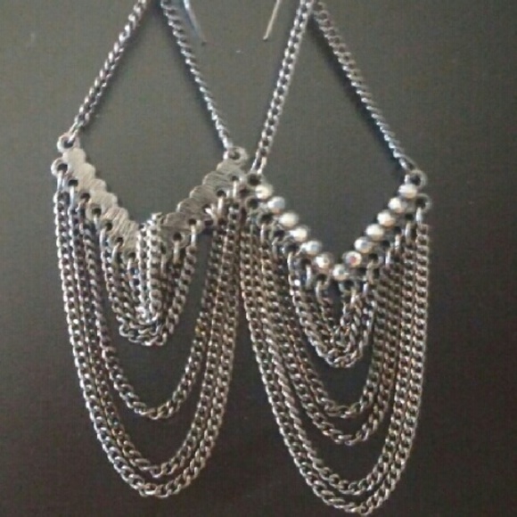 3" Silver Chandelier Earrings