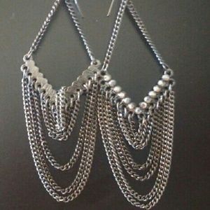 3" Silver Chandelier Earrings