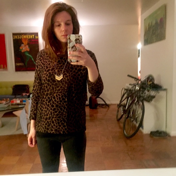 Madewell Hi-line leopard print sweater, S - Picture 3 of 4