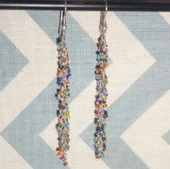 Multicolored Beaded Dangle Earrings