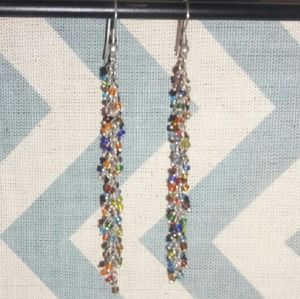 Multicolored Beaded Dangle Earrings